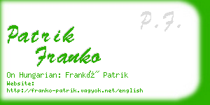 patrik franko business card